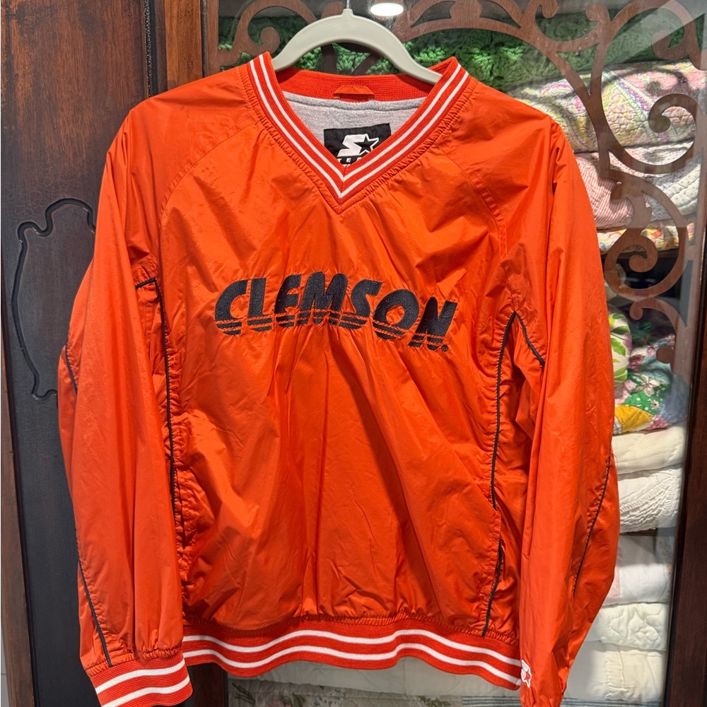 STARTER Bright Orange Clemson Windbreaker